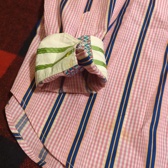Robert Graham Classic Fit Multicolor plaid Button Down Shirt Flip Cuff Men XL - Picture 4 of 11